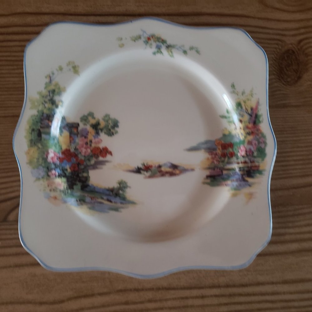 Vintage Myott Staffordshire England 8 1/4" Square Plate